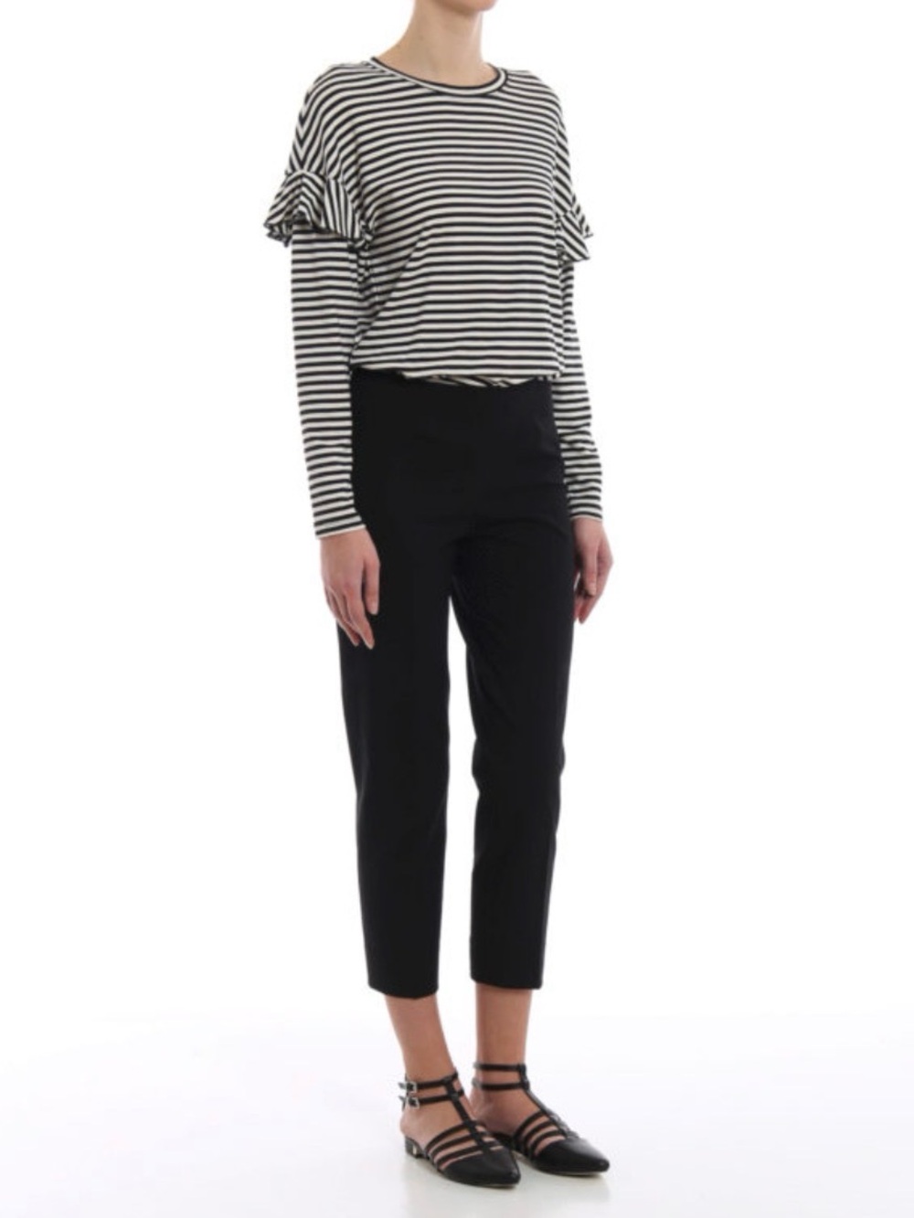 PIAZZA SEMPIONE Audrey Black Crop Pants IT 44/US Women’s Size 8 - Made in Italy